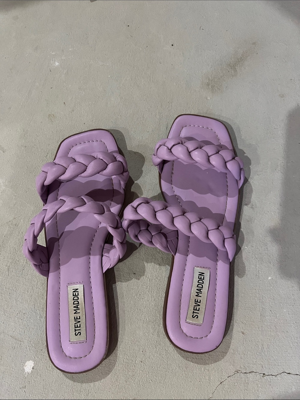 Steve Madden Lavender Braided Slide Sandals